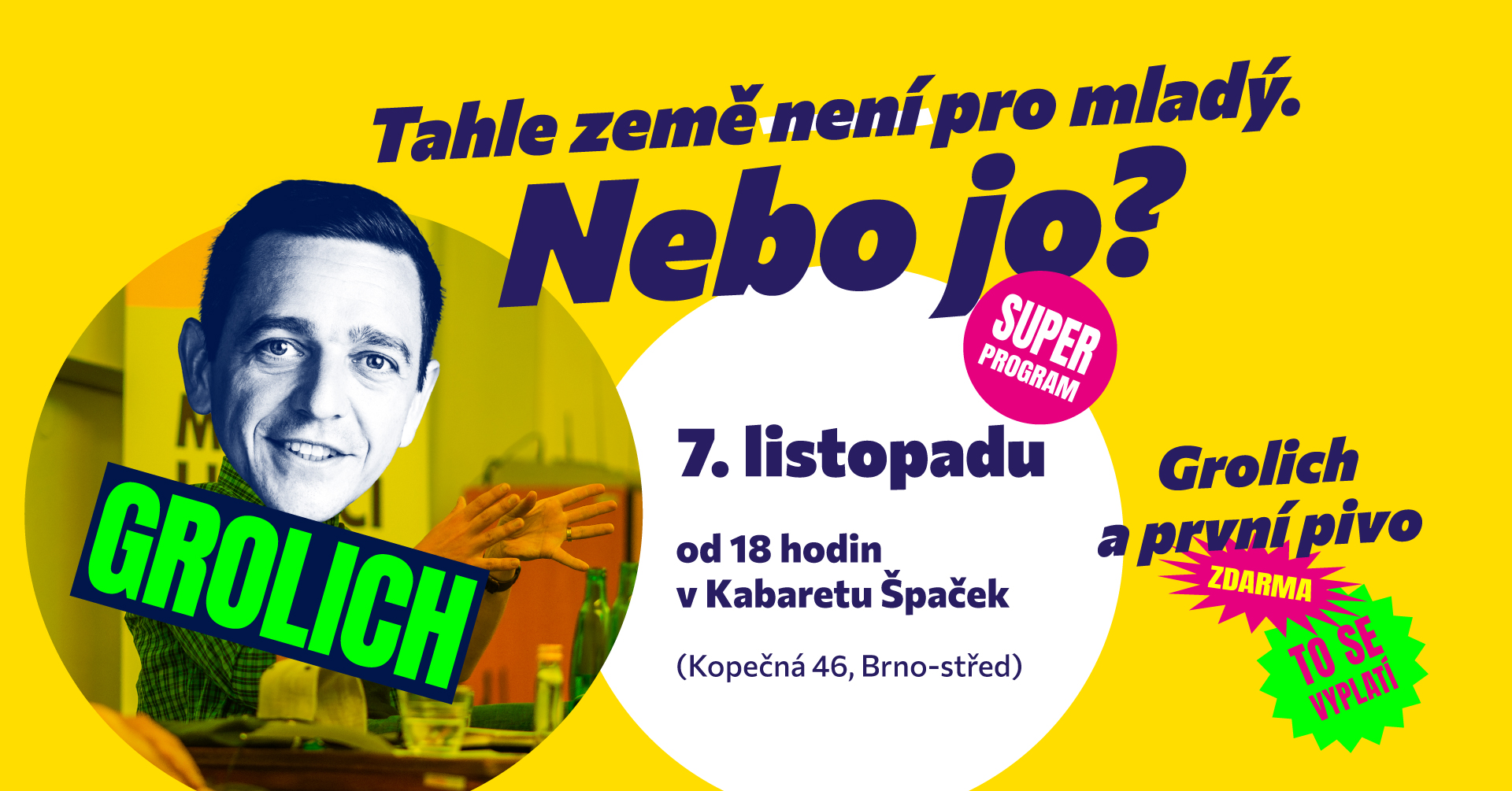 Tahle země není pro mladý. Nebo jo? Debata s Janem Grolichem o mladých v politice
