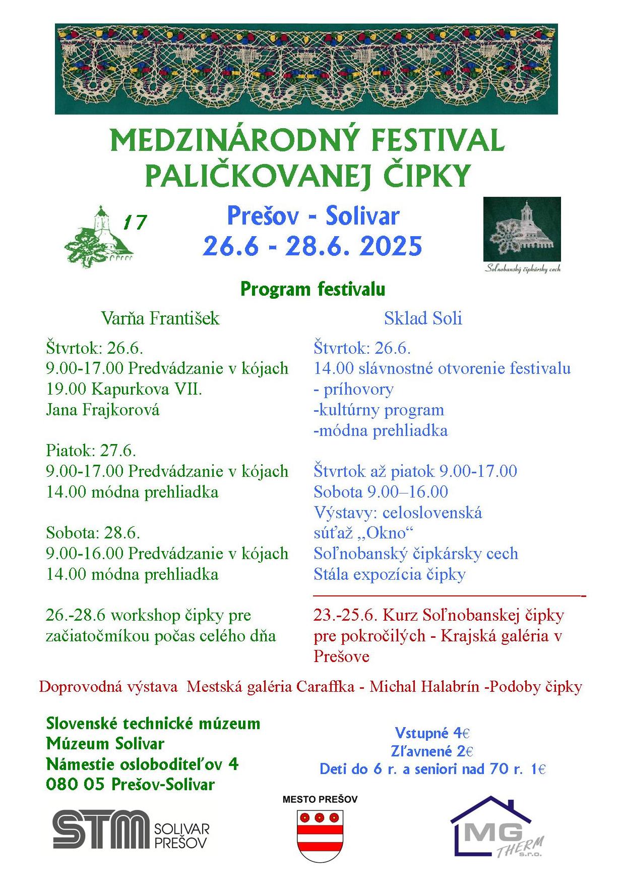 Medzinárodný festival paličkovanej čipky Prešov 2025