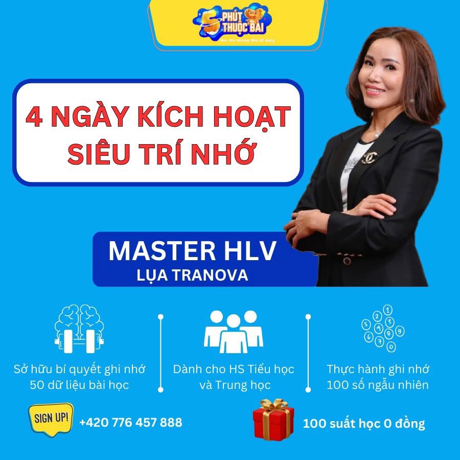 Kích Hoạt Trí Nhớ 5 Phút Thuộc Bài