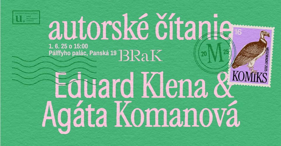 Autorské čítanie Medziriadkov na BRaK-u 2025 - Eduard Klena a Agáta Komanová