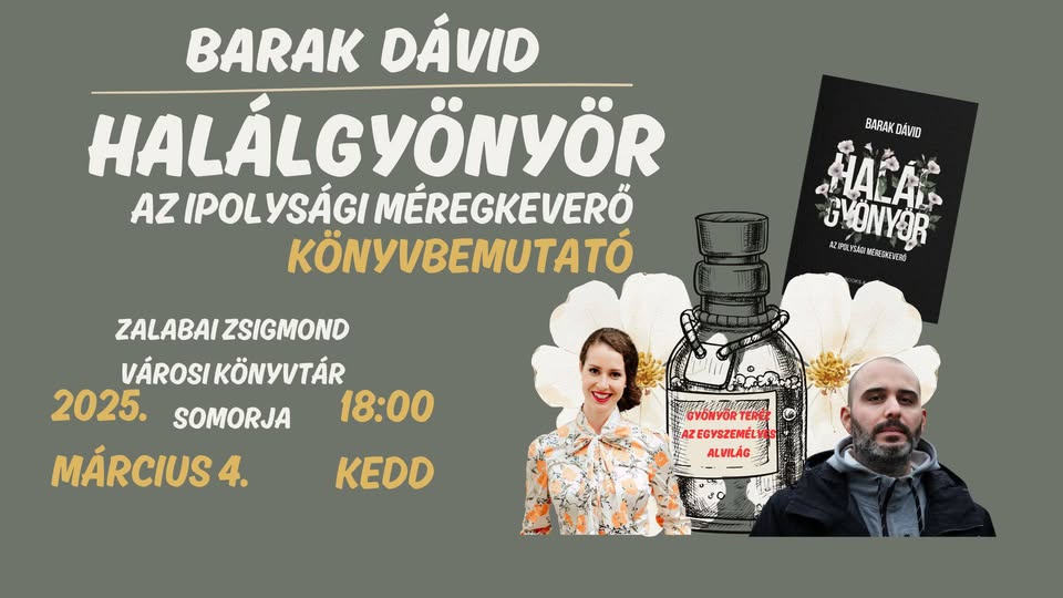 BARAK DÁVID: HALÁLGYÖNYÖR – könyvbemutató SOMORJÁN