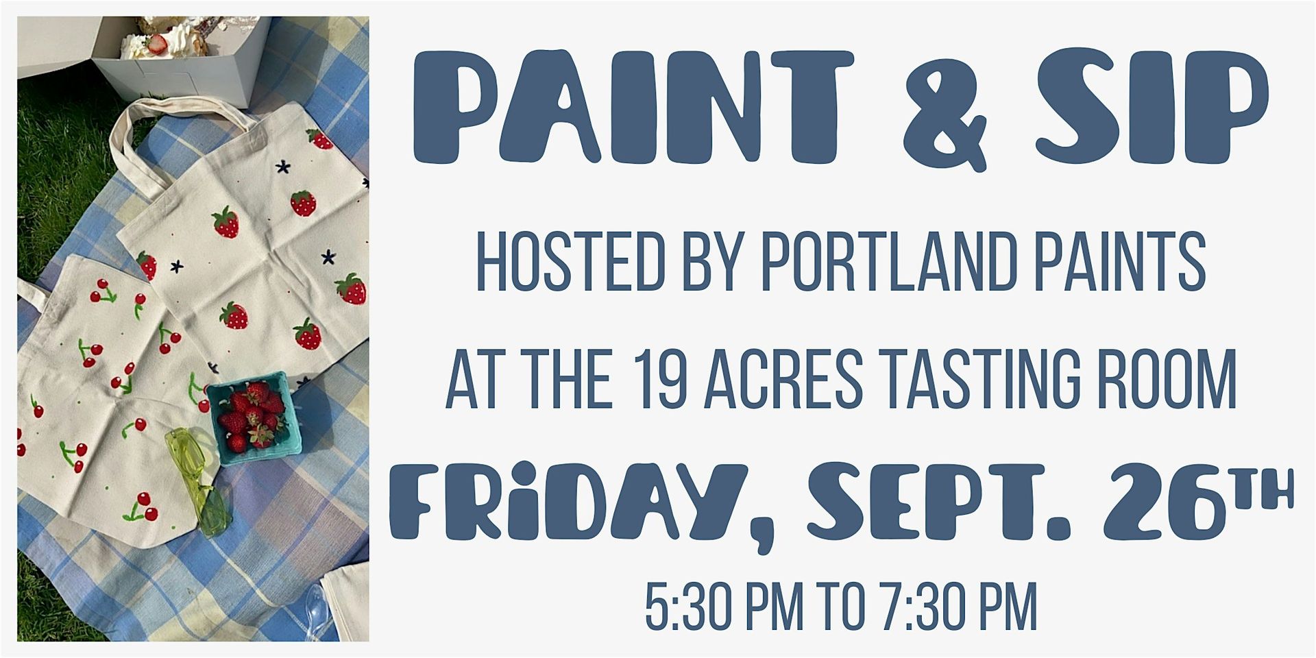 Tote Bag Paint Night at 19 Acres Cider