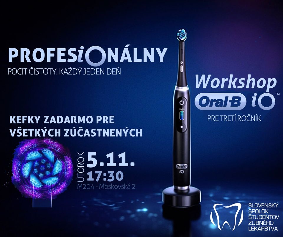 Workshop - Mechanická kontrola plaku a magnetická technológia Oral-B io