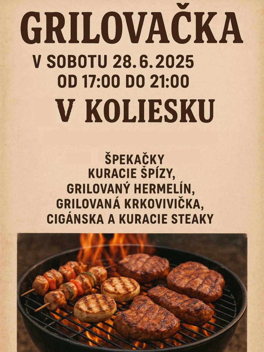 🔥LETNÁ GRILOVAČKA V KOLIESKU 🔥