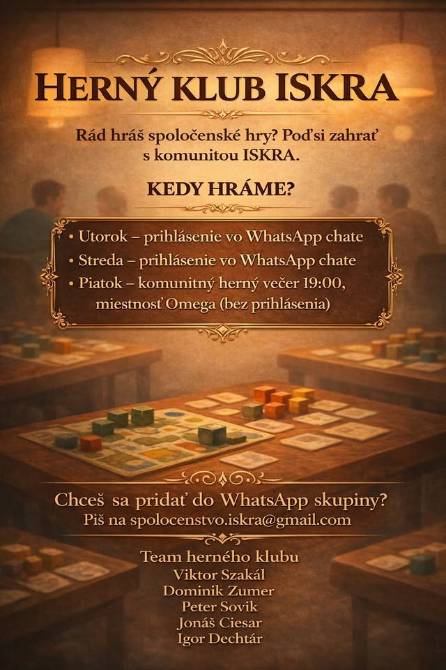 Iskra komunitný herný večer