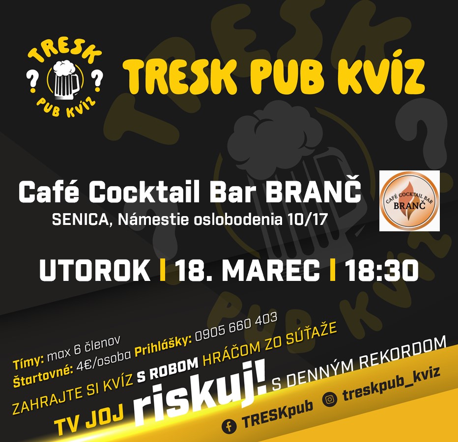 Senica - Café Branč kvíz PRE KAŽDÉHO
