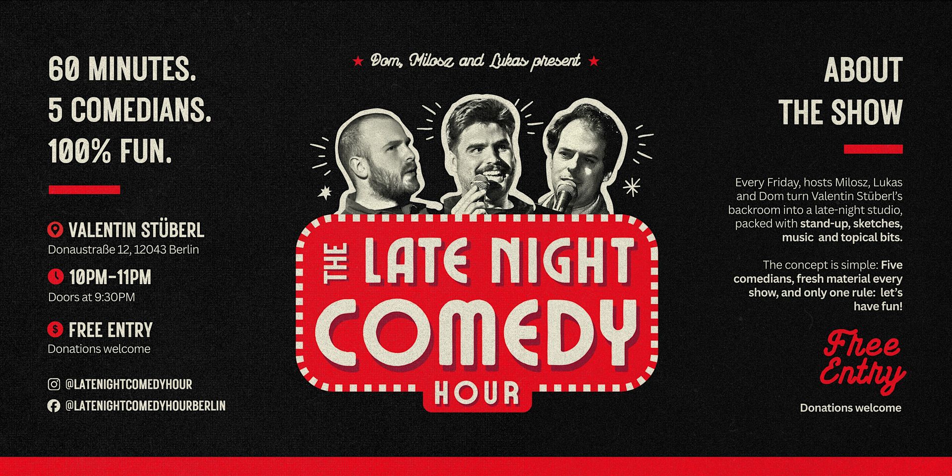 LATE NIGHT COMEDY HOUR (Free English Comedy Show in Berlin)