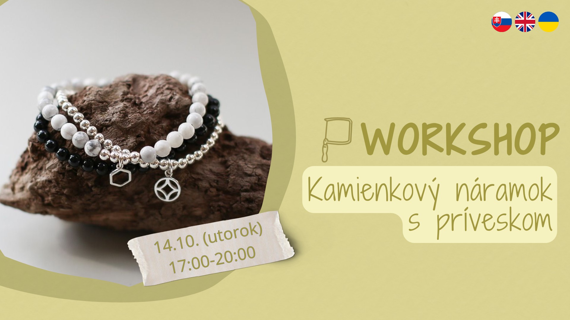 Kamienkový náramok s príveskom