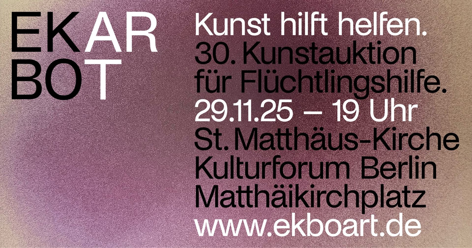 Kunst hilft helfen – 30. Kunstauktion der EKBO!