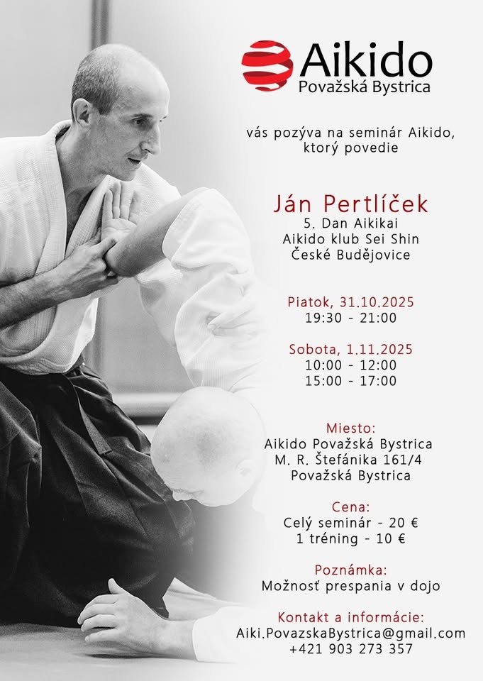 Aikido seminár v Považskej Bystrici, Ján Pertlíček, 31.10.-1.11.2025