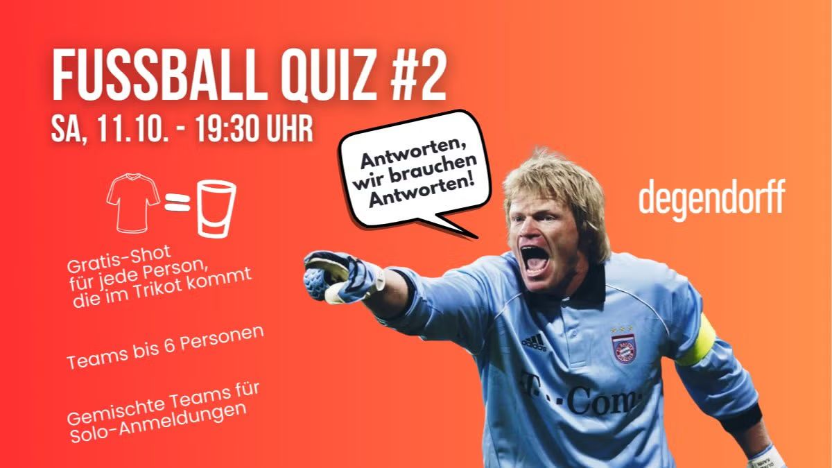 Football Quiz - Sat, October 11th - 7.30 p.m. @Bar Degendorff / Friedrichshain