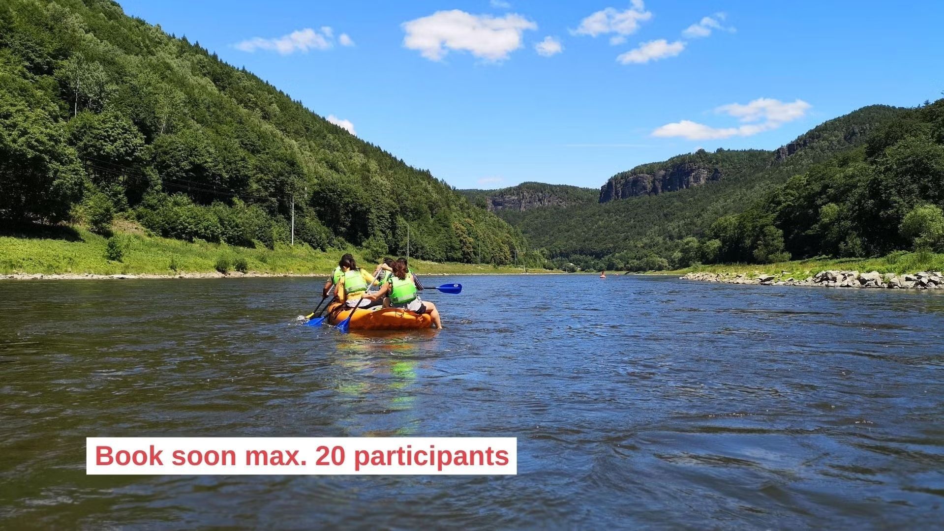 Let's ride on rafts through the Elbe Canyon!