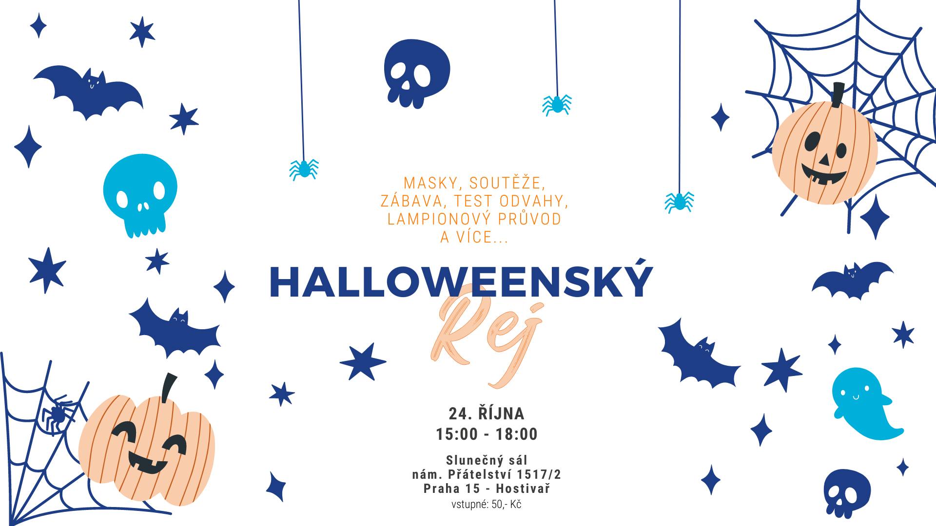 Halloweenský rej s lampionovým průvodem