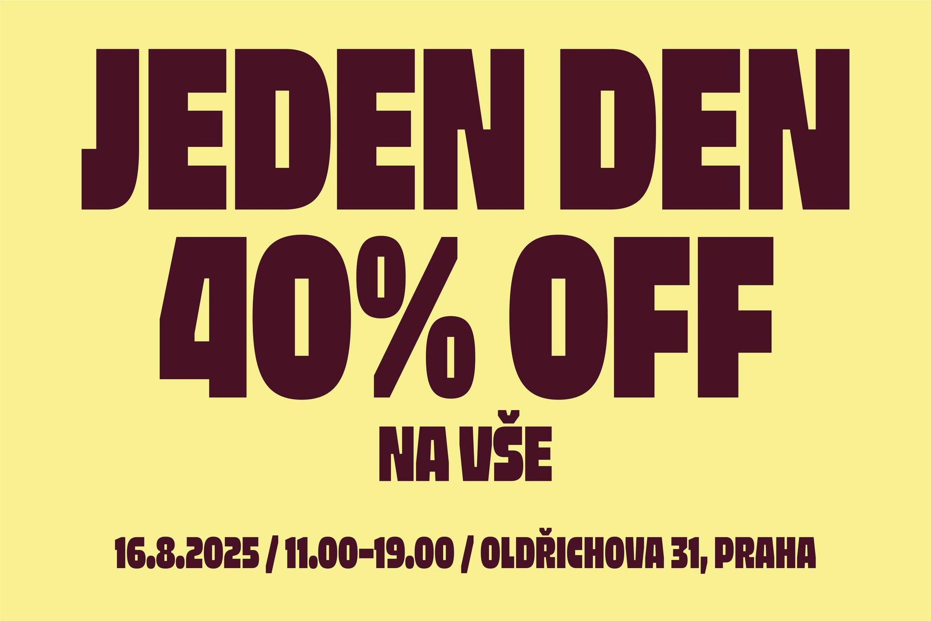Jeden den ~ 40 % off na vše 💥💥