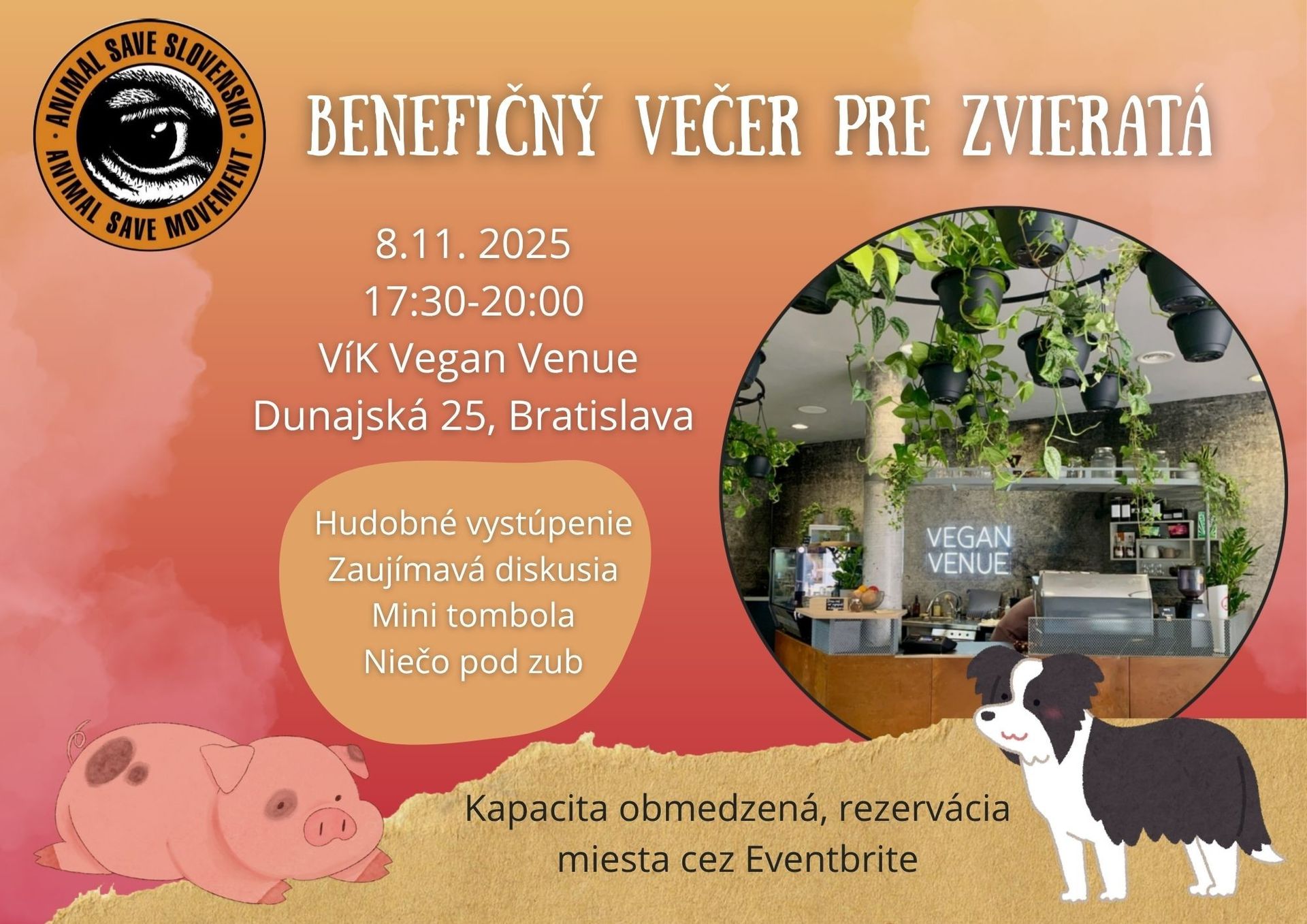 Benefičný večer pre zvieratá