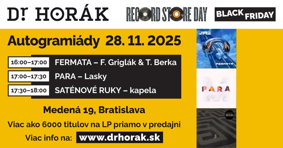 Record Store Day BLACK FRIDAY /Fermata, Para, Saténové ruky/