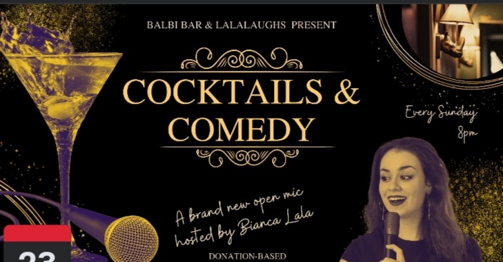 FREE Open Mic in English! Cocktails & Comedy at Balbi Bar