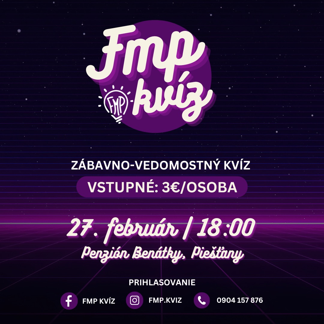 FMP Kvíz v Penzióne Benátky 🛶 | 27.február 2025