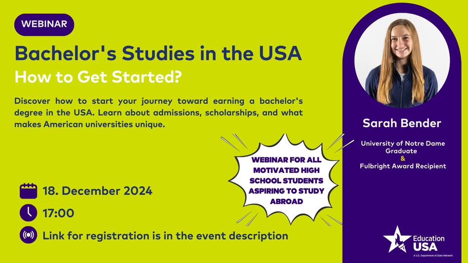 Webinar: Bachelor's Studies in the USA - How to Get Started?