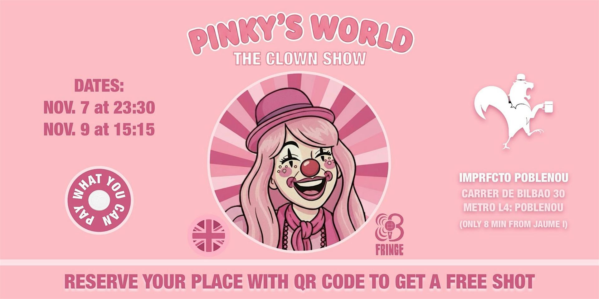 Pinky’s World: Shear Madness (FREE) · The Clown Show · ENG · BCN FRINGE