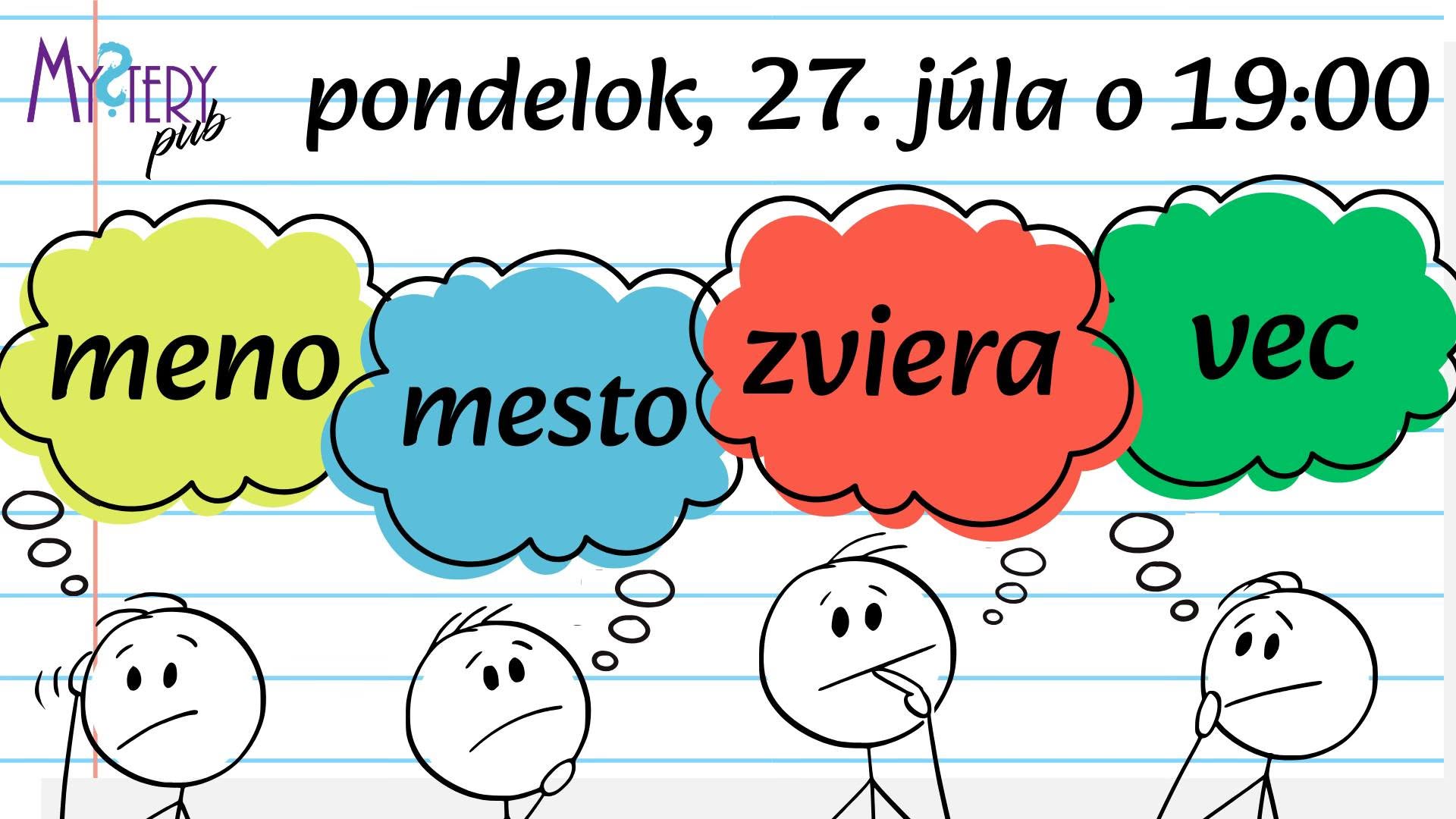 Júlové Meno, mesto, zviera, vec s Mystery