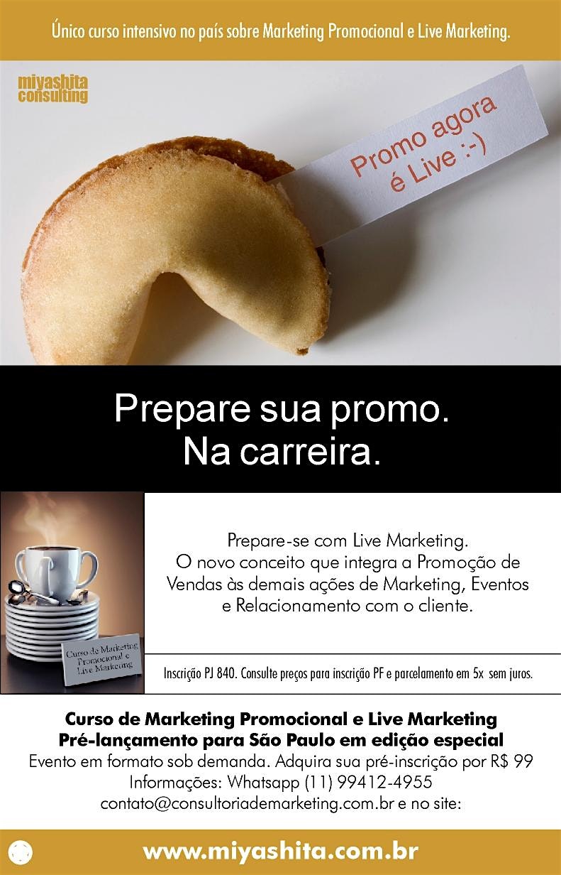 SP: Curso de Marketing Promocional e Live Marketing #37 [pré-lançamento]