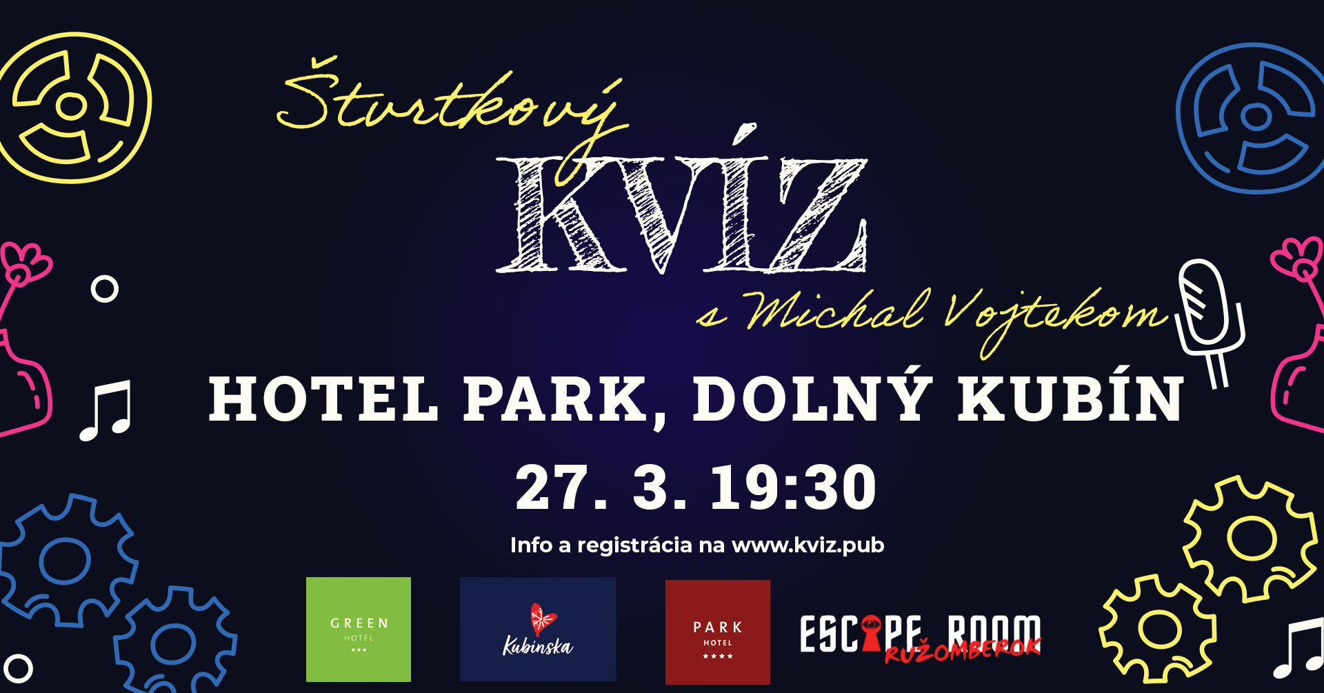 Kvízový ŠTVRTOK v Hoteli Park (DK) - 27. 3. 19:30