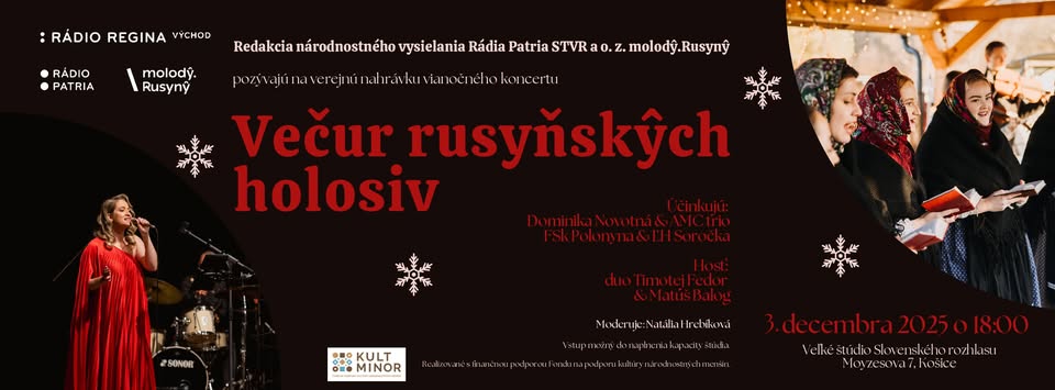 Koncert "Večur rusyňskŷch holosiv" v rozhlasovom štúdiu STVR v Košiciach