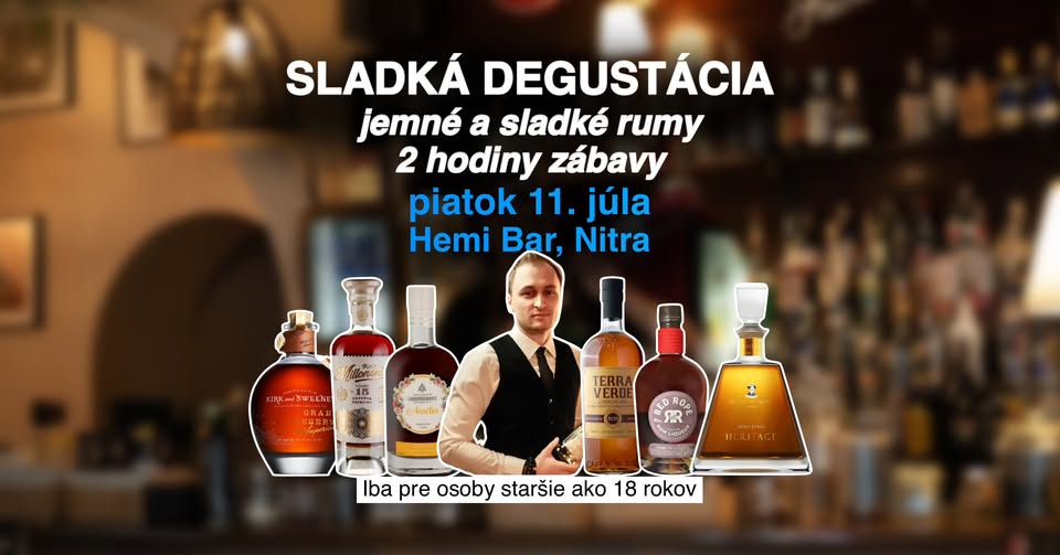 Summer controlled tasting of sweet rums in Nitra on the terrace Hemi Bar