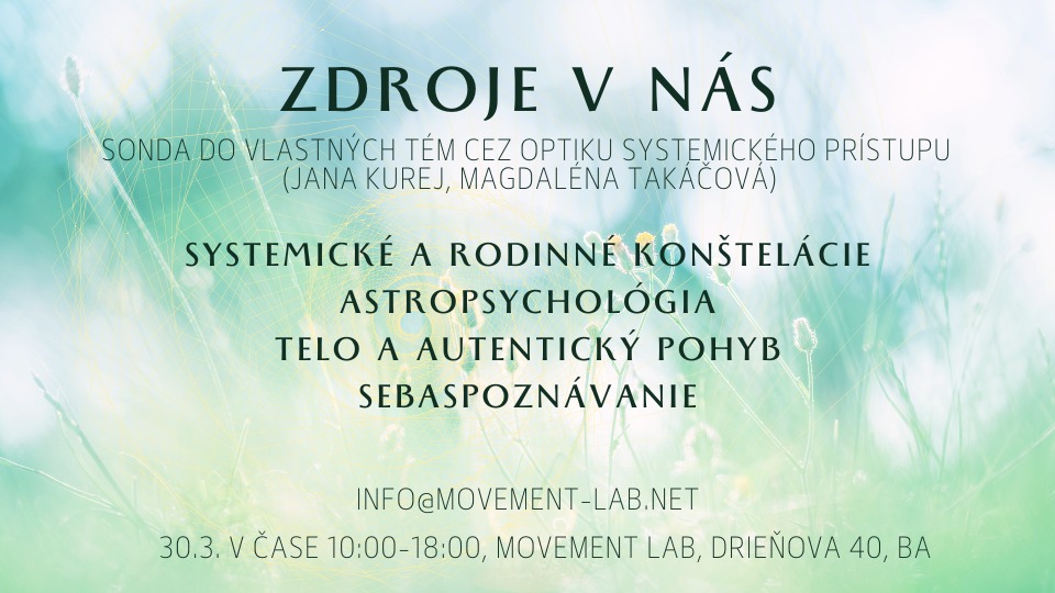 Zdroje v nás - sonda do vlastných tém cez optiku systemického prístupu (Jana Kurej, Magdaléna Takáčo