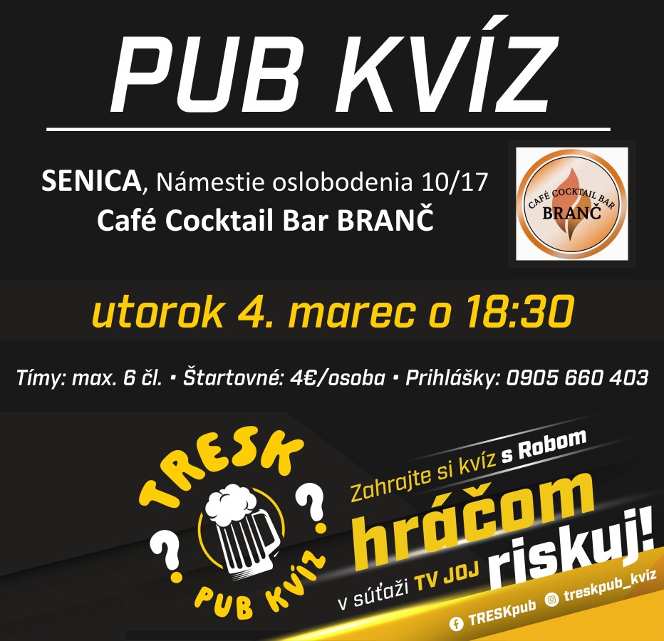 Senica - Café Branč kvíz PRE KAŽDÉHO