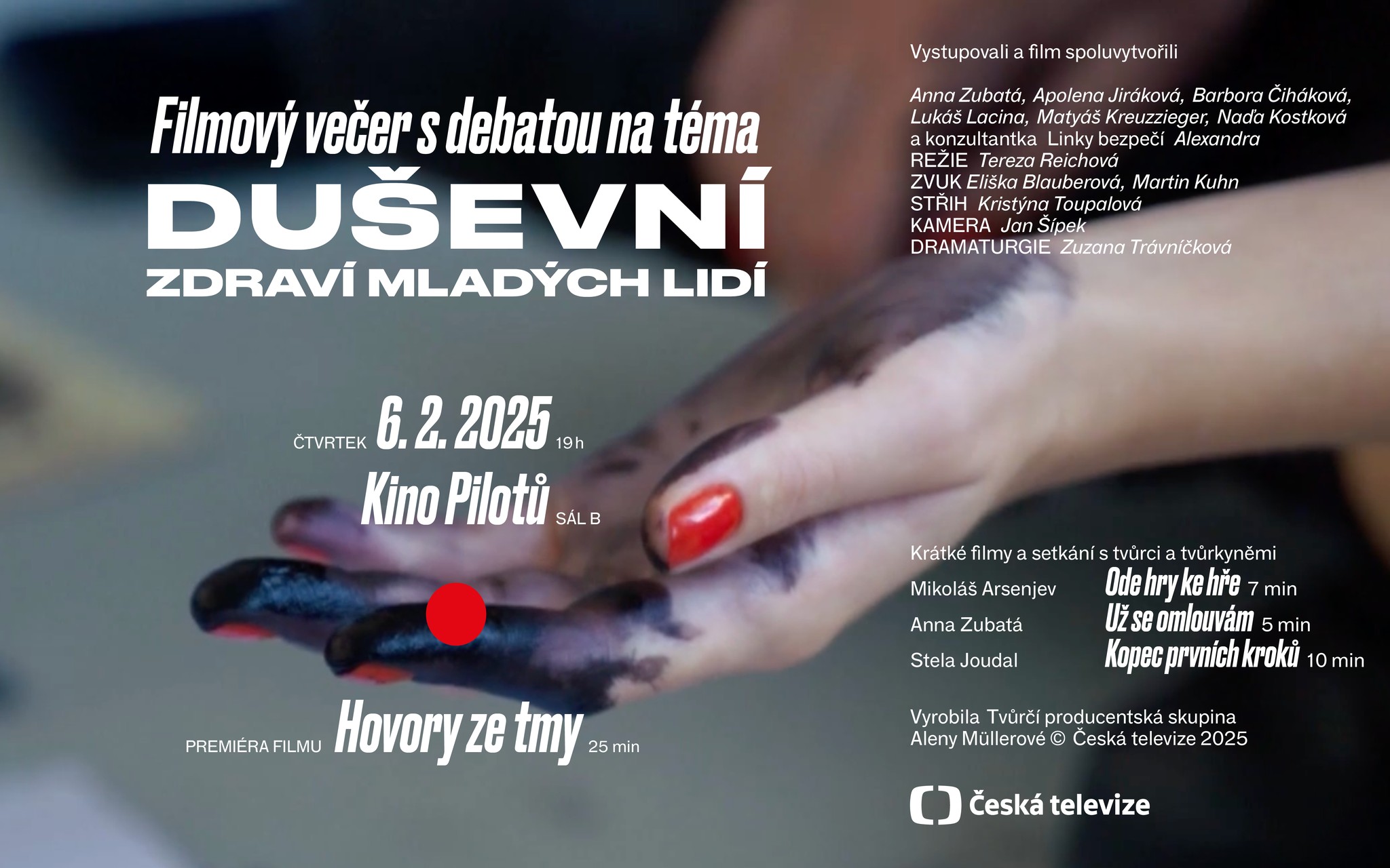 Premiéra Hovory ze tmy: Filmový večer s debatou a téma Duševní zdraví mladých lidí