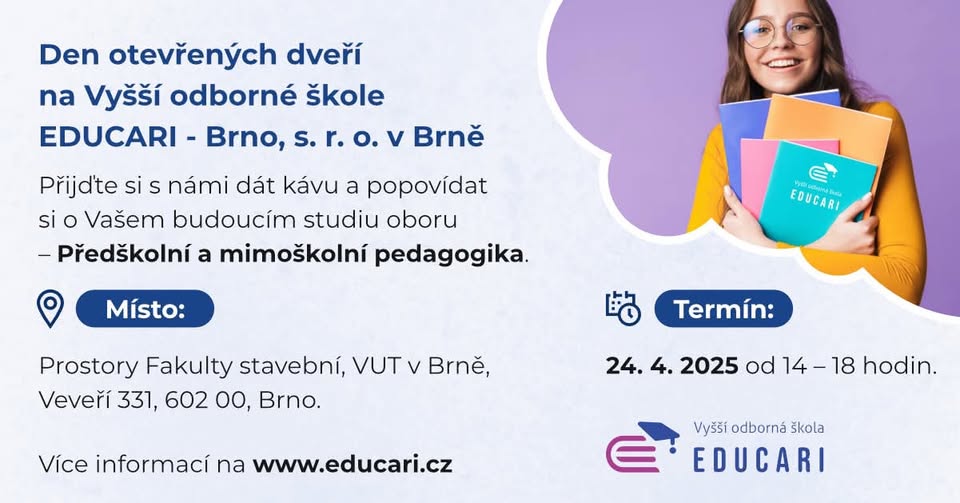 Den otevřených dveří na VOŠ EDUCARI - Brno s.r.o.