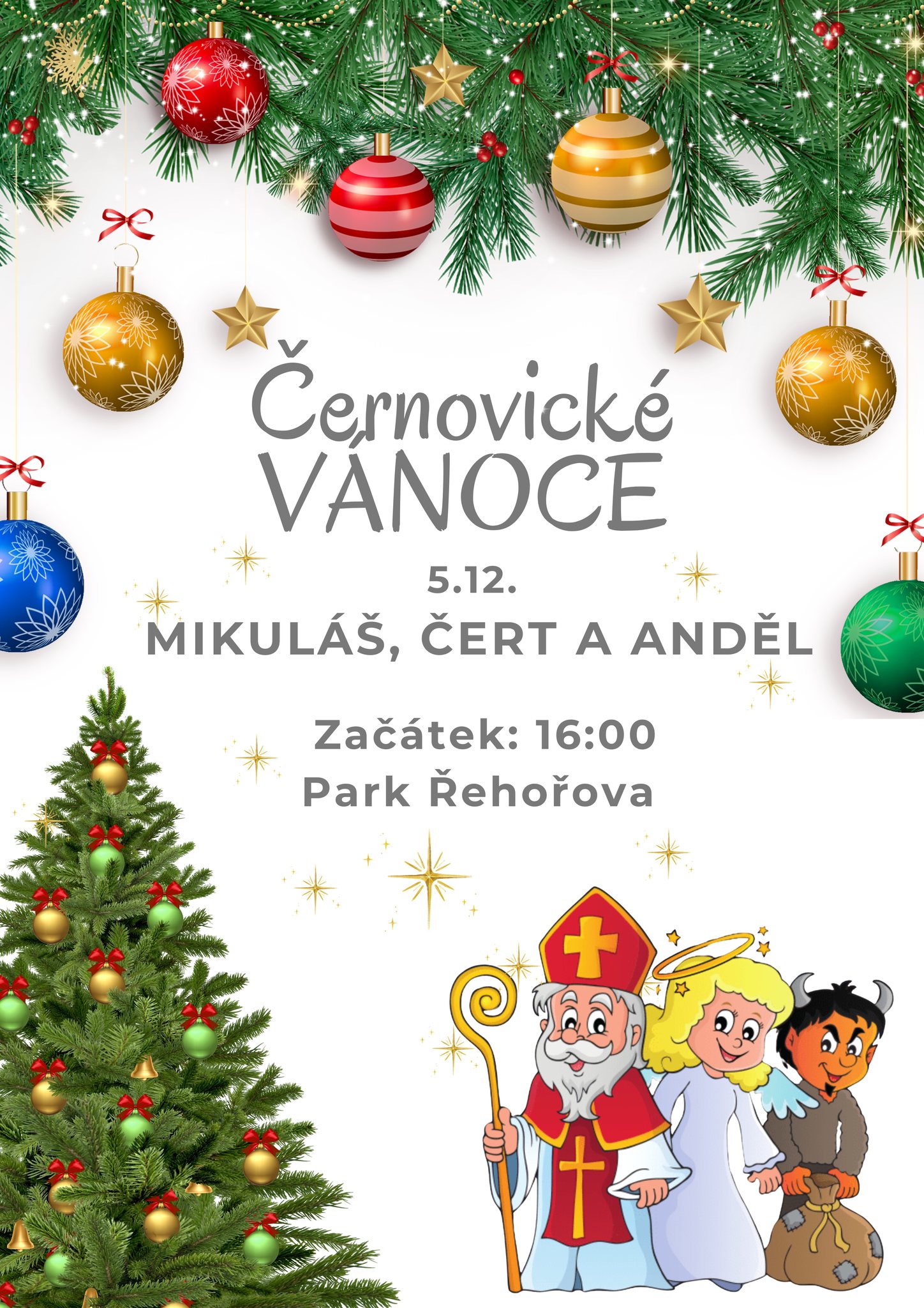 Mikulášská nadílka v parku Řehořova