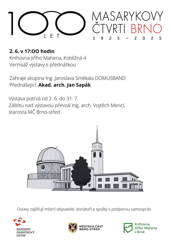 Vernisáž výstavy a přednáška J. Sapáka o Masarykově čtvrti