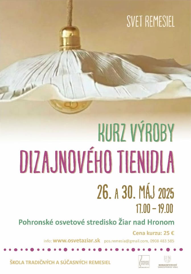 KURZ VÝROBY DIZAJNOVÉHO TIENIDLA