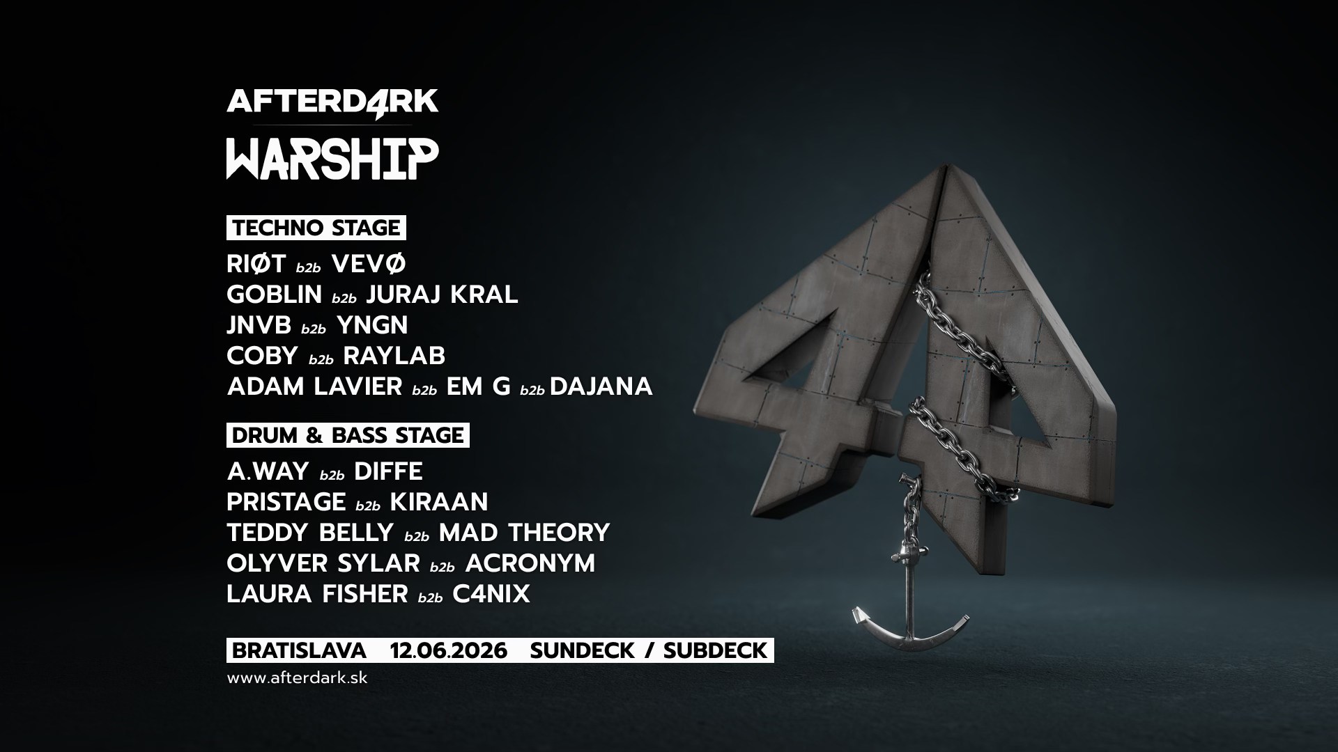 WARSHIP#04 | DNB + TECHNO | 21 DJs | 2x STAGE | BRATISLAVA