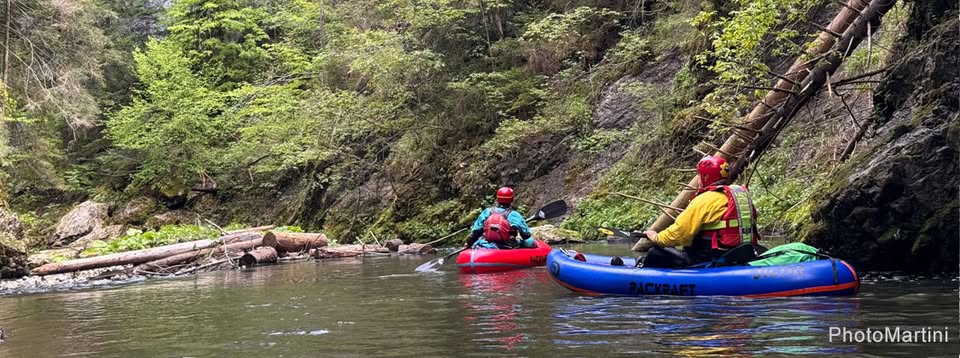 Test packraftového a outdoorového vybavení v Praze Troji