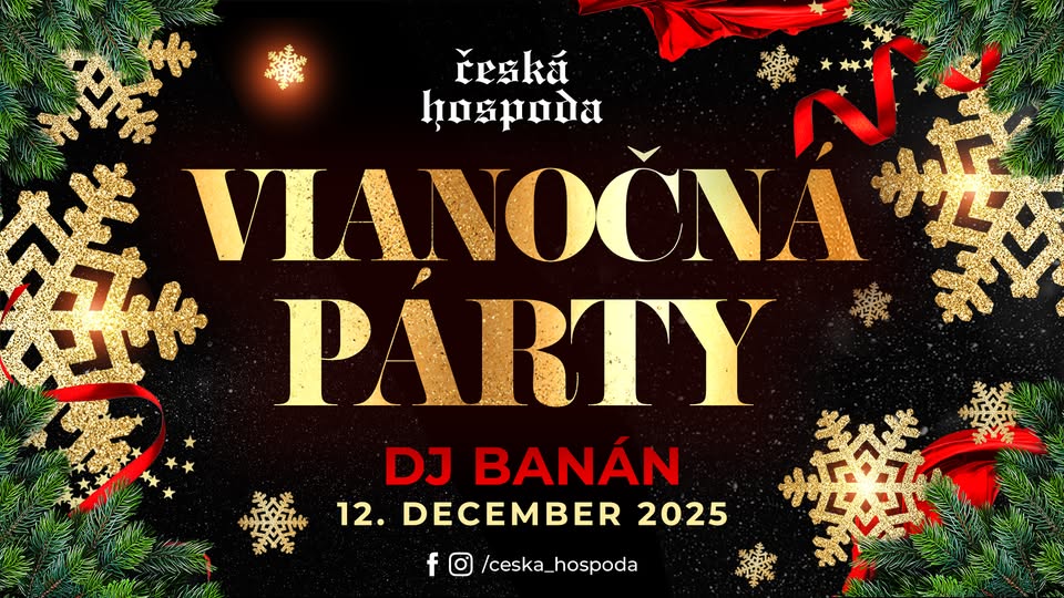 Vianočná párty s DJ Banánom v Českej hospode 12-12-2025