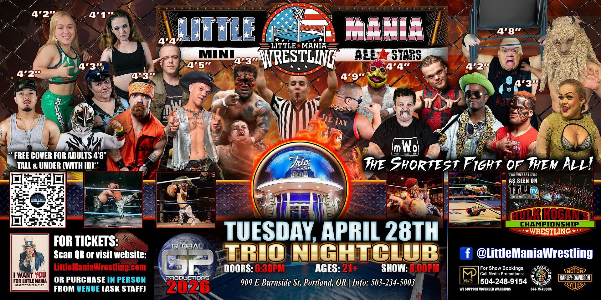 Portland, OR - Little Mania Mini Wrestling @ Trio Nightclub