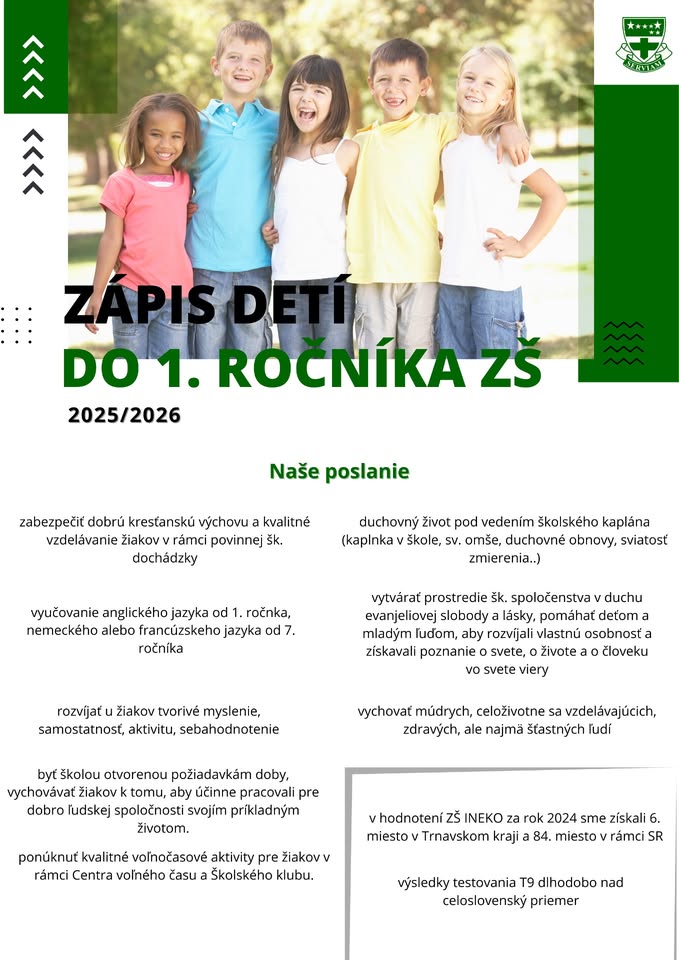 Zápis detí do 1. ročníka 2025/2026