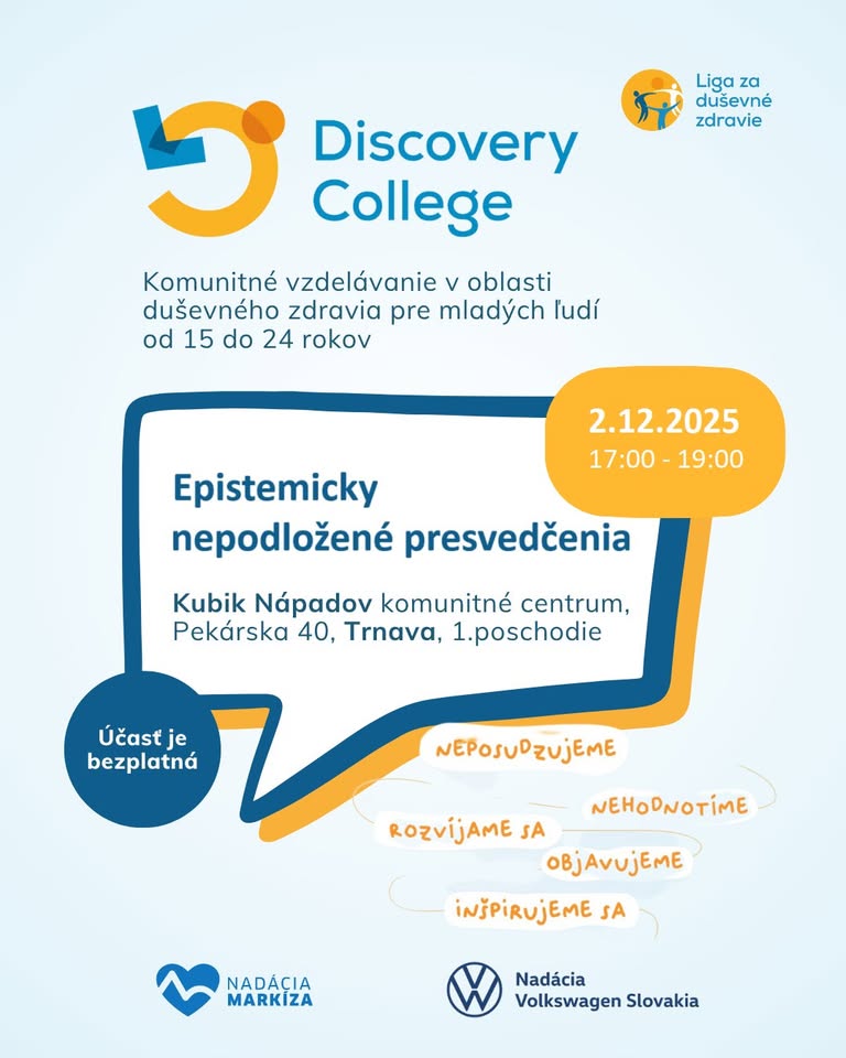 Discovery College Trnava: Dvanáste stretnutie - Epistemicky nepodložené presvedčenia