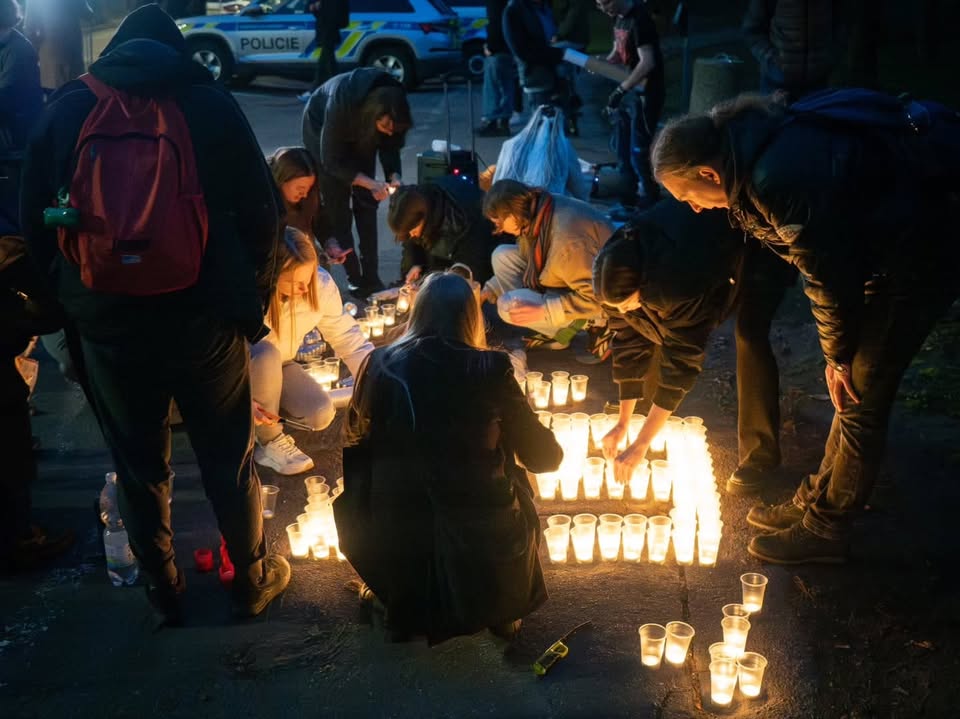 Акция памяти Бориса Немцова в Праге