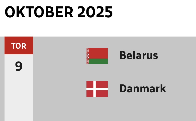 VM-kval Landskamp: Belarus - Danmark på OLD IRISH PUB i Barcelona (HUSK TILMELDING)