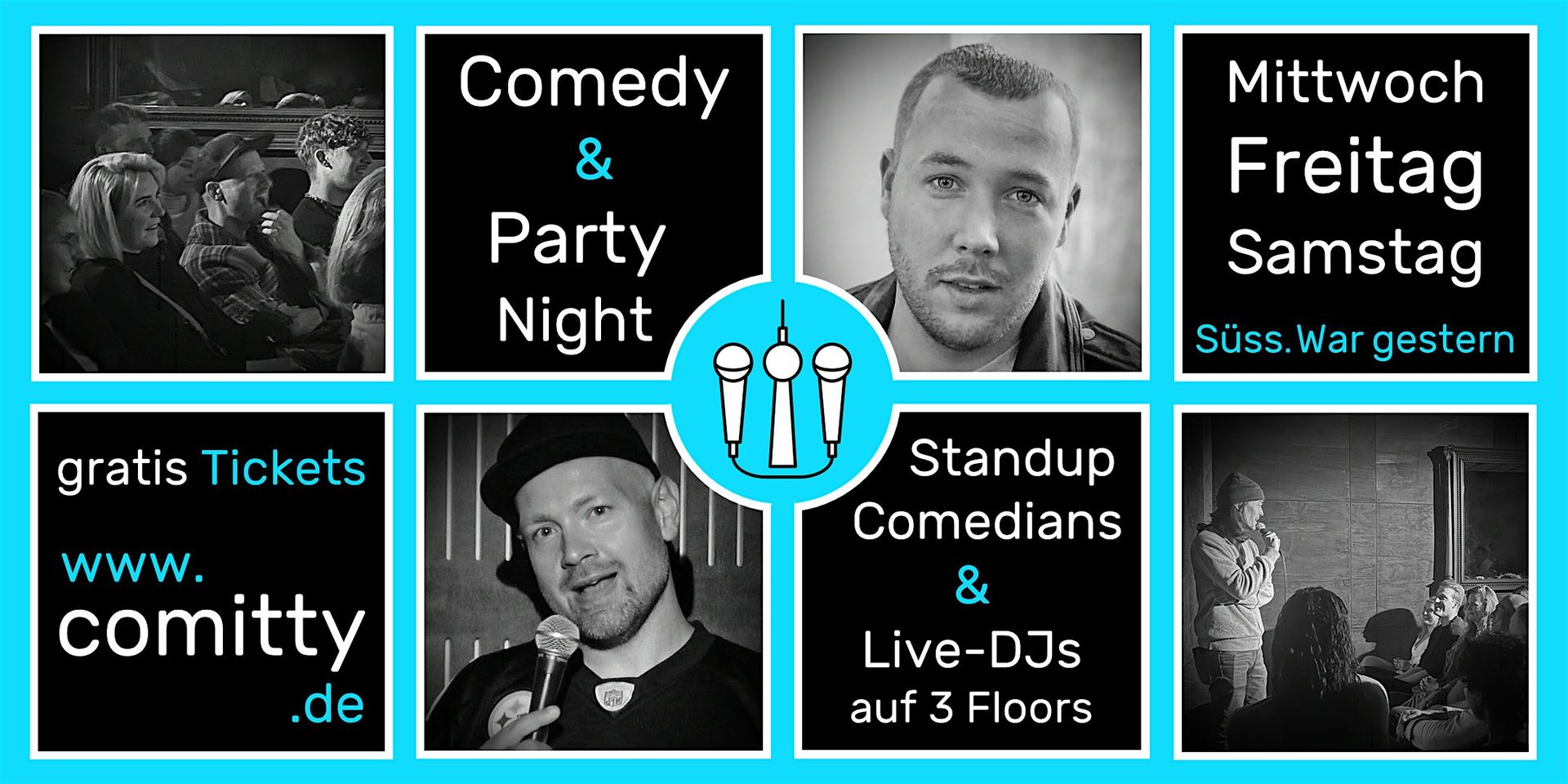 ⭐ Comedy und Party Night ⭐ Profi Comedians und Newcomer ⭐ Gratis Open Mic