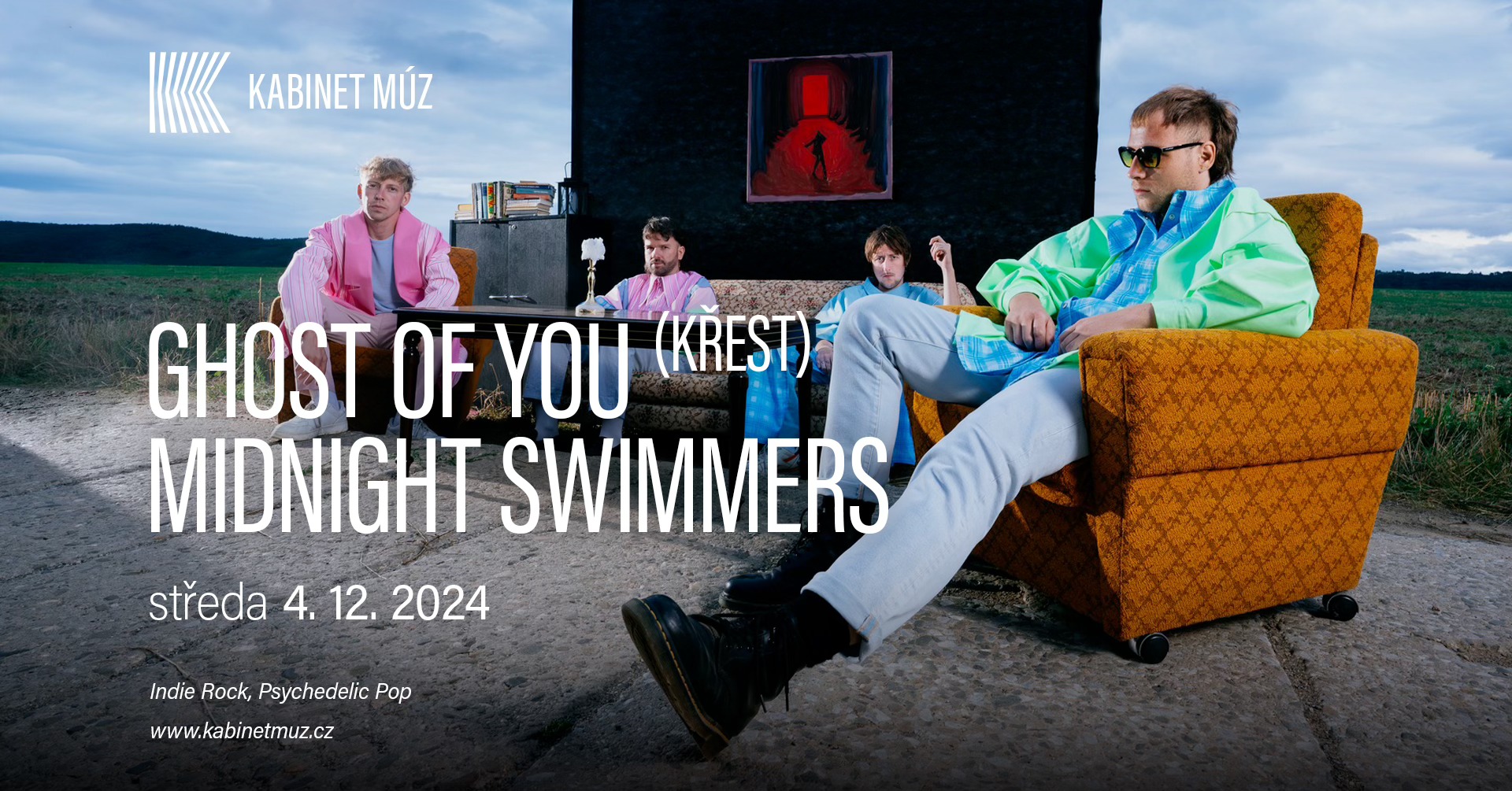 GHOST OF YOU (KŘEST) + MIDNIGHT SWIMMERS | Kabinet MÚZ