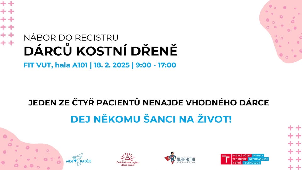 Nábor do Registru dárců kostní dřeně - FIT VUT
