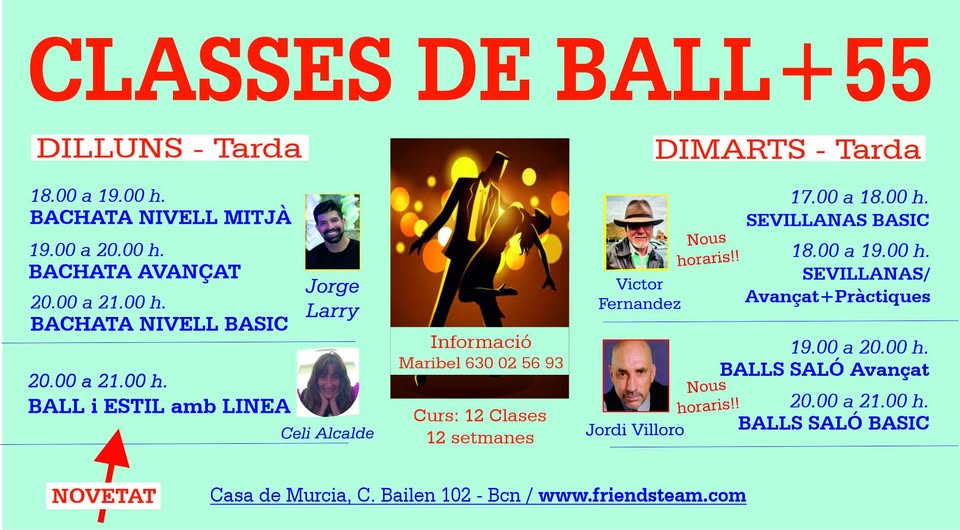 CURSOS DE BALL / Dilluns 17 / Dimarts 18 Novembre 2025 - Club Friendsteam.com