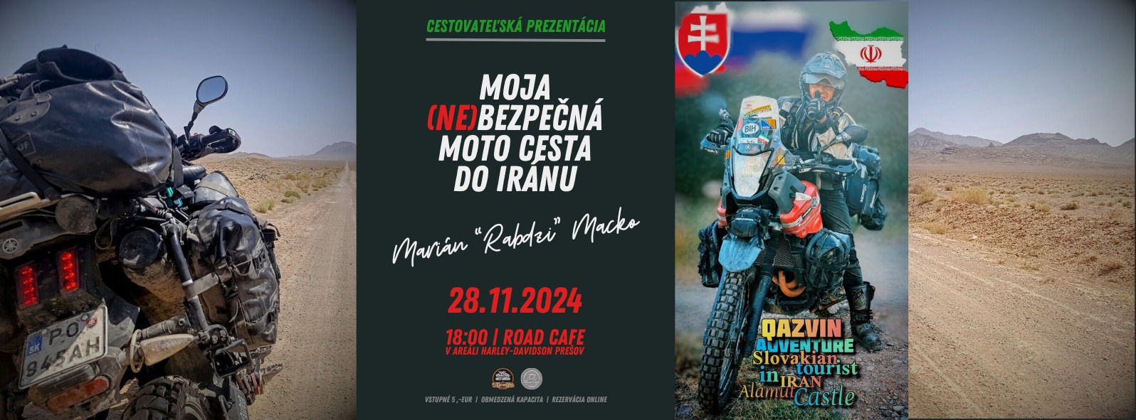 Moja (ne)bezpečná moto cesta do Iránu - cestovateľská prezentácia v HD PO
