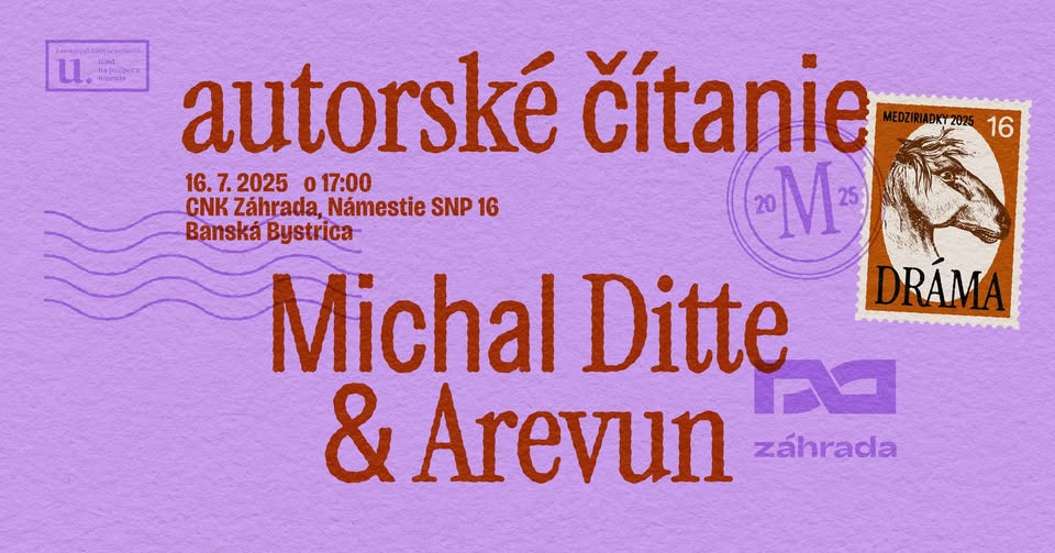 Autorské čítanie Medziriadkov - Michal Ditte a Arevun